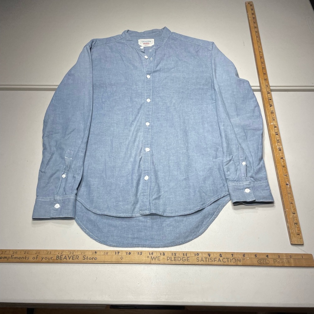 Levi's Light Blue Chambray Band-Collar Button-Down Shirt size small